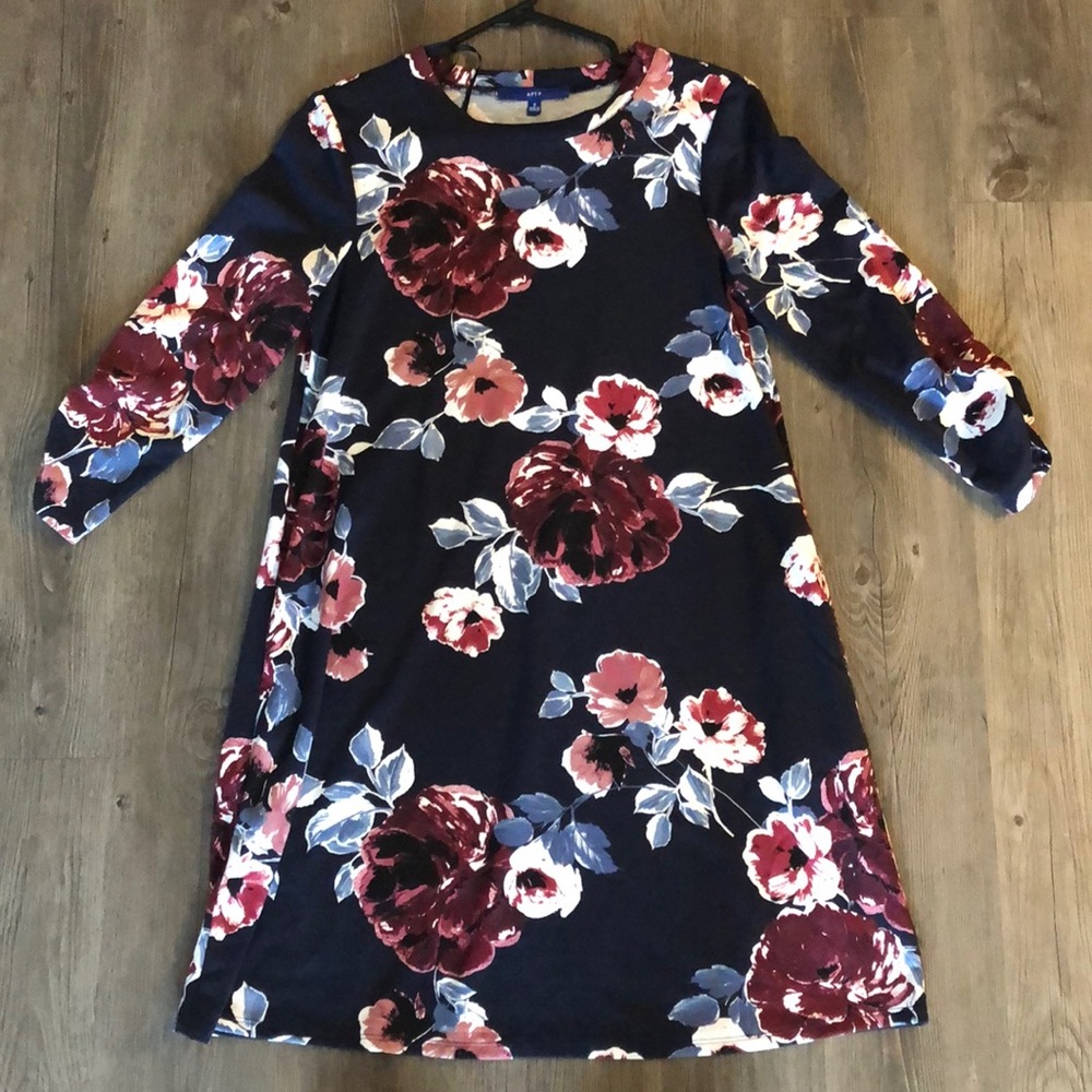 Navy and Floral Dress